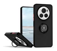 UPLAI Case for Honor Magic 6 Pro (Magic6 Pro), Ultra Thin Shockproof Cover with Magnetic Ring Holder, Premium PC + TPU Bumper Stylish Translucent Frosted Cover.(Black Red)