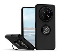 UPLAI Case for Honor Magic 7 Pro (Magic7 Pro), Ultra Thin Shockproof Cover with Magnetic Ring Holder, Premium PC + TPU Bumper Stylish Translucent Frosted Cover.(Black)