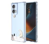 UPLAI Case for Motorola Edge 50 Fusion, Ultra Thin Soft TPU Silicone Bumper Shockproof Cover with 3D Painting Pattern, Elegant Simple Cute Transparent Case.Polar bear