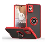 UPLAI Case for Motorola Moto G32, Ultra Thin Shockproof Cover with Magnetic Ring Holder, Premium PC + TPU Bumper Stylish Translucent Frosted Cover.(Red)