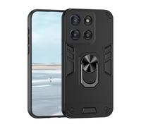 UPLAI Case for Motorola Moto G56, Ring Kickstand Military Grade Shockproof Protection Magnetic Armor Cover, Ultra Thin PC + TPU Bumper Durable Phone Case. Black