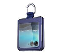 UPLAI Case for Motorola Razr 50 Ultra, Ultra Thin Shockproof Hard PC Cover with Ring, Anti-Scratch Stylish Matte Portable Fold Case Cover.Blue