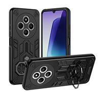 UPLAI Case for Nothing Phone (3a) Pro, Military Grade Shockproof Armor Cover with Ring Metal Kickstand, Ultra Thin PC + TPU Bumper Durable Phone Case.Black