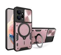 UPLAI Case for Nothing Phone (4a) 5G, Ultra Thin Shockproof Armor Silicone Cover with Slide Camera Cover and Magnetic Hidden Bracket, Premium PC+TPU Durable Cover.Rose gold