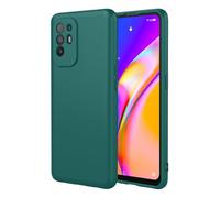 UPLAI Case for OPPO A94 5G/OPPO A95 5G/Reno6 Z/Reno5 Z, Ultra Thin Silky Liquid Silicone Shockproof Cover with Premium Fiber Lining, Soft TPU Fashion Elegant Case. Dark Green