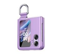 UPLAI Case for OPPO Find N2 Flip, Ultra Thin Shockproof Hard PC Cover with Ring, Anti-Scratch Stylish Matte Portable Fold Case Cover.Purple