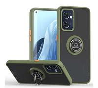 UPLAI Case for OPPO Find X5 Lite 5G, Ultra Thin Shockproof Cover with Magnetic Ring Holder, Premium PC + TPU Bumper Stylish Translucent Frosted Cover.(Army Green)