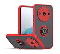 UPLAI Case for Realme 11 Pro 5G/Realme 11 Pro+ Plus 5G, Ultra Thin Shockproof Cover with Magnetic Ring Holder, Premium PC + TPU Bumper Stylish Translucent Frosted Cover.(Red)