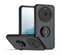 UPLAI Case for Realme 11 Pro 5G/Realme 11 Pro+ Plus 5G, Ultra Thin Shockproof Cover with Magnetic Ring Holder, Premium PC + TPU Bumper Stylish Translucent Frosted Cover.(Black)