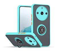 UPLAI Case for Realme 11 Pro 5G/Realme 11 Pro+ Plus 5G, Ultra Thin Shockproof Cover with Magnetic Ring Holder, Premium PC + TPU Bumper Stylish Translucent Frosted Cover.(Sky Blue)