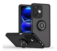 UPLAI Case for Realme C71, Ultra Thin Shockproof Cover with Magnetic Ring Holder, Premium PC + TPU Bumper Stylish Translucent Frosted Cover.(Black)