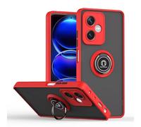 UPLAI Case for Realme C71, Ultra Thin Shockproof Cover with Magnetic Ring Holder, Premium PC + TPU Bumper Stylish Translucent Frosted Cover.(Red)