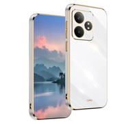UPLAI Case for Realme GT 6, Ultra Thin Shockproof Protection Cover with Electroplating Design, Premium TPU Bumper and Soft Silicone Stylish Durable Cover.(White)
