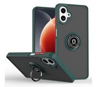 UPLAI Case for Samsung Galaxy A07 4G, Ultra Thin Shockproof Cover with Magnetic Ring Holder, Premium PC + TPU Bumper Stylish Translucent Frosted Cover.(Dark Green)