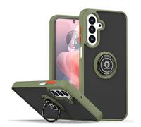 UPLAI Case for Samsung Galaxy A17 5G/4G, Ultra Thin Shockproof Cover with Magnetic Ring Holder, Premium PC + TPU Bumper Stylish Translucent Frosted Cover.(Army Green)