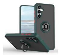 UPLAI Case for Samsung Galaxy A56 5G, Ultra Thin Shockproof Cover with Magnetic Ring Holder, Premium PC + TPU Bumper Stylish Translucent Frosted Cover.(Dark Green)