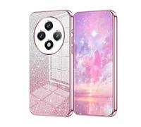 UPLAI Case for Xiaomi Redmi 14C 4G/Poco C75/Redmi A4, Ultra Thin Shockproof Cover with Gradient Color Shining Card and Electroplated Bumper, Premium Soft Silicone Elegant Cover.Pink