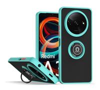 UPLAI Case for Xiaomi Redmi A3 4G, Ultra Thin Shockproof Cover with Magnetic Ring Holder, Premium PC + TPU Bumper Stylish Translucent Frosted Cover.(Sky Blue)