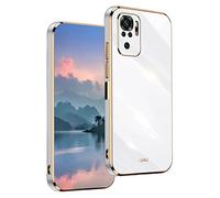 UPLAI Case for Xiaomi Redmi Note 10 4G/Redmi Note 10S/POCO M5s, Ultra Thin Shockproof Protection Cover with Electroplating Design, Premium TPU Bumper and Soft Silicone Stylish Durable Cover.(White)