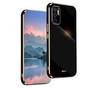 UPLAI Case for Xiaomi Redmi Note 10 5G / Poco M3 Pro 5G, Ultra Thin Shockproof Protection Cover with Electroplating Design, Premium TPU Bumper and Soft Silicone Stylish Durable Cover.(Black)