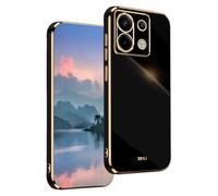 UPLAI Case for Xiaomi Redmi Note 13 Pro 5G, Ultra Thin Shockproof Protection Cover with Electroplating Design, Premium TPU Bumper and Soft Silicone Stylish Durable Cover.(Black)