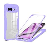 UPLAI Clear Case for Google Pixel 10A, 360° Full Body Military Grade Shockproof Cover with Built-in Screen Protector, Ultra Thin PC + Soft TPU Bumper Case. Purple