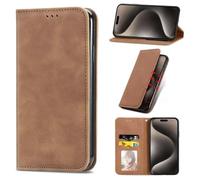 UPLAI Leather Case for Fairphone 5 5G, Magnetic Closure Folio Shockproof Cover with Kickstand Card Slots, Premium PU TPU Skin Feel Durable Wallet Case. Brown