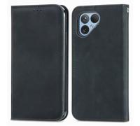 UPLAI Leather Case for Fairphone 6 (Fairphone Gen. 6), Magnetic Closure Folio Shockproof Cover with Kickstand Card Slots, Premium PU TPU Skin Feel Durable Wallet Case. Black