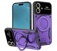 UPLAI Magnetic Case for OPPO A5 Pro 5G/4G with 360° Spin Kickstand Shatterproof Camera Protector TPU Edge Military Grade Drop Shockproof Protection Cover, Purple
