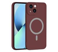 UPLAI Magnetic Case for OPPO A6X 4G/5G Slim Liquid Silicone Cover Scratch-Resistant Microfiber Lining Solid Color Matte TPU Camera Protection Shockproof, Wine Red