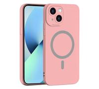 UPLAI Magnetic Case for OPPO A6X 4G/5G Slim Liquid Silicone Cover Scratch-Resistant Microfiber Lining Solid Color Matte TPU Camera Protection Shockproof, Pink