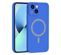 UPLAI Magnetic Case for OPPO A6X 4G/5G Slim Liquid Silicone Cover Scratch-Resistant Microfiber Lining Solid Color Matte TPU Camera Protection Shockproof, Dark Blue