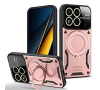 UPLAI Magnetic Case for Xiaomi 15T Pro 5G with 360° Spin Kickstand Shatterproof Camera Protector TPU Edge Military Grade Drop Shockproof Protection Cover, Rose Gold