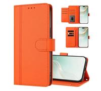 UPLAI Wallet Case for HONOR 600 5G, Premium Vintage Large Capacity Leather Flip Magnetic Closure Cover with Card Holder, Kickstand Wrist Strap, Orange