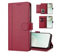 UPLAI Wallet Case for HONOR 600 Smart 5G, Premium Vintage Large Capacity Leather Flip Magnetic Closure Cover with Card Holder, Kickstand Wrist Strap, Red
