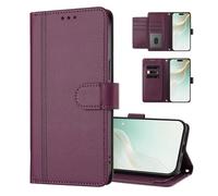 UPLAI Wallet Case for HONOR 600 Smart 5G, Premium Vintage Large Capacity Leather Flip Magnetic Closure Cover with Card Holder, Kickstand Wrist Strap, Dark Purple