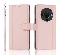 UPLAI Wallet Case for ZTE Blade A76 5G, Premium Vintage Large Capacity Leather Flip Magnetic Closure Cover with Card Holder, Kickstand Wrist Strap, Pink