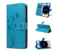 UPLAI Wallet Cover per Realme 16 Pro+ Plus 5G, Custodia Tree Embossed PU Leather Flip with Card Slots Kickstand Case Magnetic Protective RFID Blocking, Blue