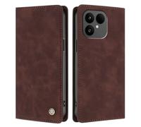 UPLAI Wallet Flip Case for Fairphone 6, Premium Leather Cover with RFID-blocking Card Holder, Kickstand, Shockproof & Hidden Magnetic Adhesion, Brown