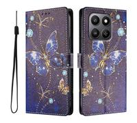 UPLAI Wallet Flip Case for HONOR 400 Smart 5G, Premium PU Leather Pattern Cover with Kickstand, Card Slots Shockproof Magnetic Wireless Charging Women, Butterfly