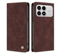 UPLAI Wallet Flip Case for Xiaomi Poco F8 Pro 5G, Premium Leather Cover with RFID-blocking Card Holder, Kickstand, Shockproof & Hidden Magnetic Adhesion, Brown