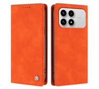 UPLAI Wallet Flip Case for Xiaomi Poco F8 Pro 5G, Premium Leather Cover with RFID-blocking Card Holder, Kickstand, Shockproof & Hidden Magnetic Adhesion, Orange