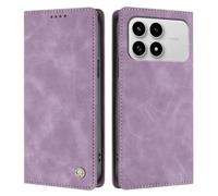 UPLAI Wallet Flip Case for Xiaomi Poco F8 Pro 5G, Premium Leather Cover with RFID-blocking Card Holder, Kickstand, Shockproof & Hidden Magnetic Adhesion, Purple