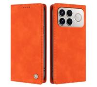 UPLAI Wallet Flip Case for Xiaomi Poco F8 Ultra 5G, Premium Leather Cover with RFID-blocking Card Holder, Kickstand, Shockproof & Hidden Magnetic Adhesion, Orange