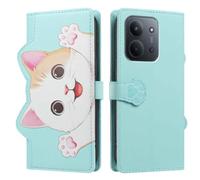 UPLAI Wallet Flip Case for Xiaomi Redmi 15C 5G/4G/POCO C85, Premium PU Leather Pattern Cover with Kickstand, Card Slots Shockproof Magnetic Wireless Charging Women, Light Green