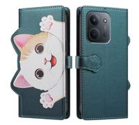 UPLAI Wallet Flip Case for Xiaomi Redmi 15C 5G/4G/POCO C85, Premium PU Leather Pattern Cover with Kickstand, Card Slots Shockproof Magnetic Wireless Charging Women, Deep Green