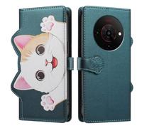UPLAI Wallet Flip Case for ZTE Blade A76 5G, Premium PU Leather Pattern Cover with Kickstand, Card Slots Shockproof Magnetic Wireless Charging Women, Deep Green