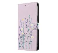 UPLAI Wallet Flip Case for ZTE Blade V70 Max, Premium PU Leather Pattern Cover with Kickstand, Card Slots Shockproof Magnetic Wireless Charging Women, Lavender