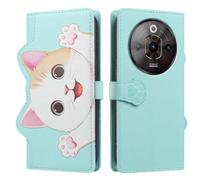 UPLAI Wallet Flip Case for ZTE nubia Focus Pro 5G, Premium PU Leather Pattern Cover with Kickstand, Card Slots Shockproof Magnetic Wireless Charging Women, Light Green