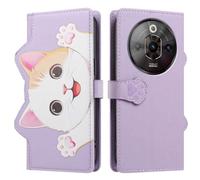 UPLAI Wallet Flip Case for ZTE nubia Focus Pro 5G, Premium PU Leather Pattern Cover with Kickstand, Card Slots Shockproof Magnetic Wireless Charging Women, Light Purple